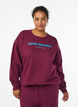 Sweat-shirt avec imprim&eacute; texte, Bordeaux fonc&eacute;, Model image number 0