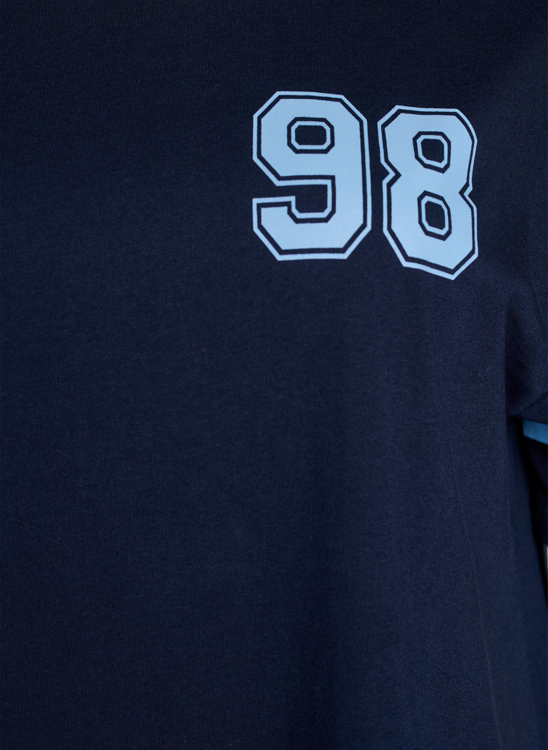 Zizzi Robe T-shirt courte avec d&eacute;tails sport, Bleu, Packshot image number 2