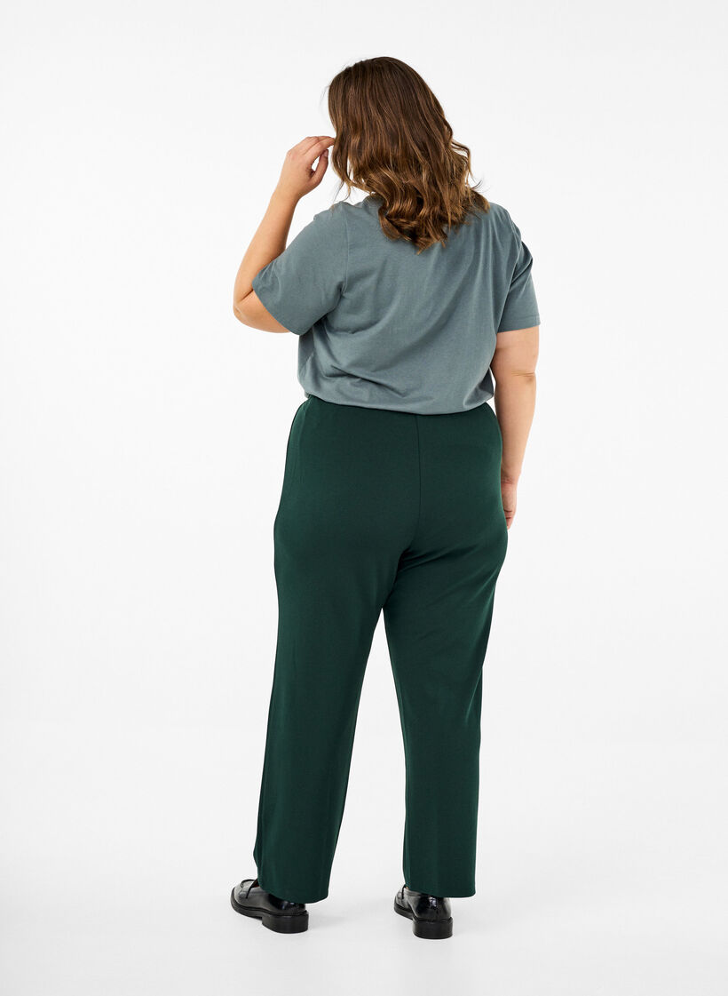 Pantalon &agrave; coupe droite, Vert fonc&eacute;, Model image number 1