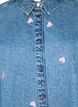 Chemise ample en jean avec cœurs brodés, Light Blue Heart, Packshot image number 2