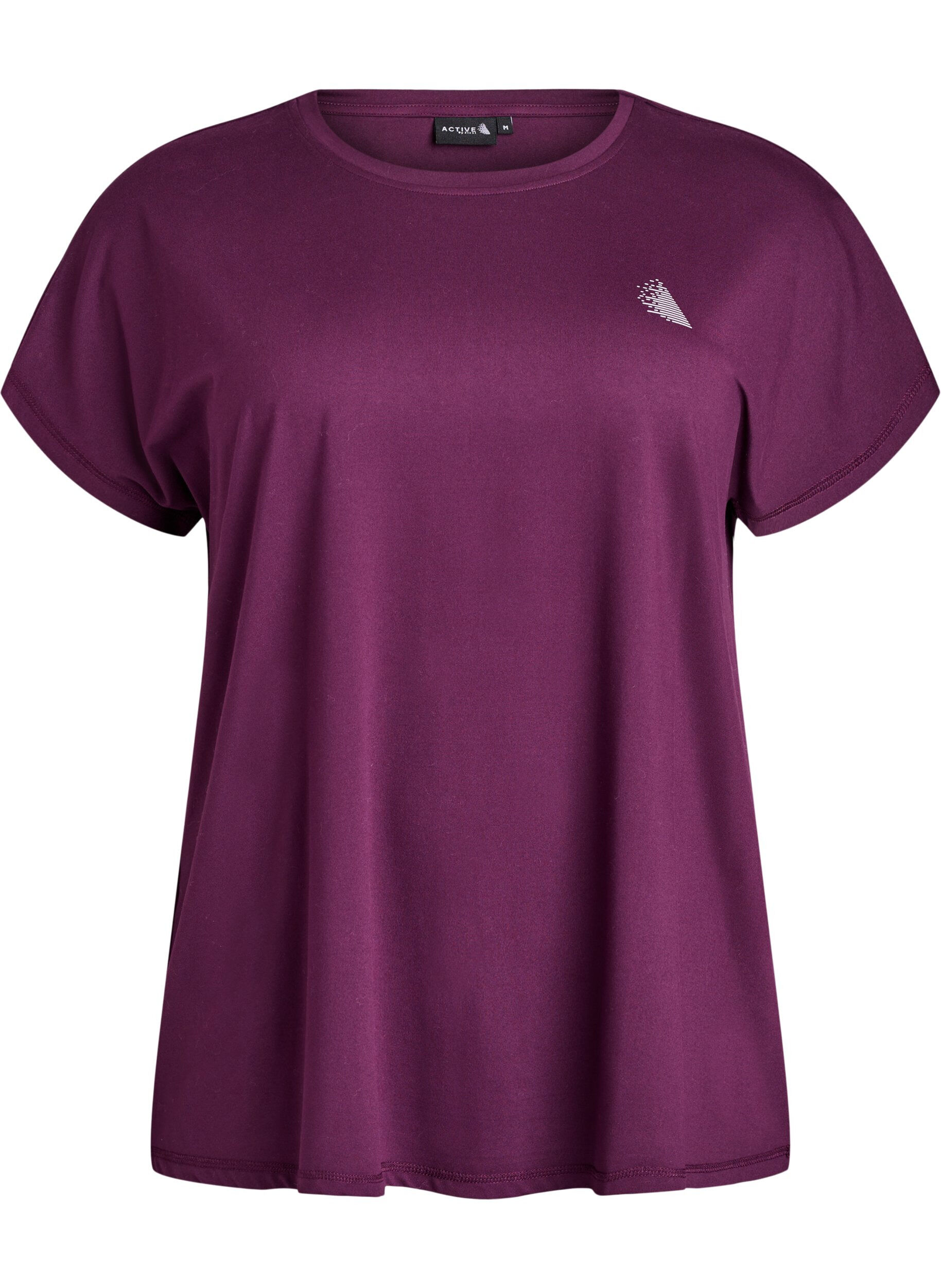 ZizziT-shirt de sport couleur unie, Violet, Packshot image number 0