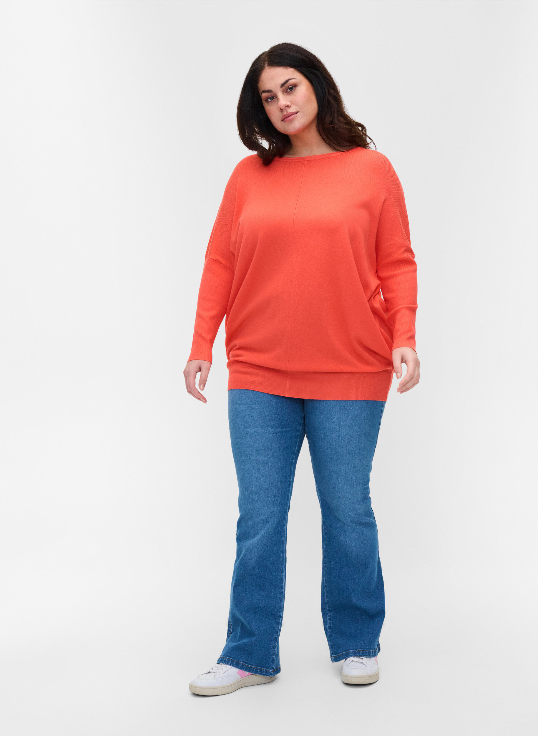 Zizzi Pull-over, Living Coral, Model image number 2