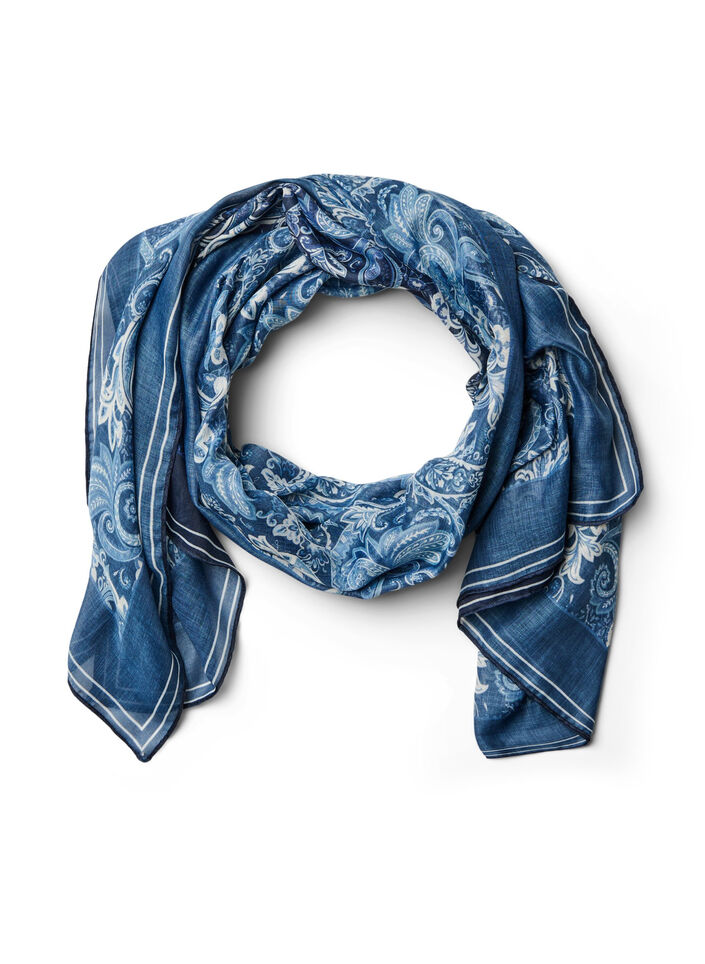 &Eacute;charpe longue &agrave; motifs, Bleu, Packshot image number 0