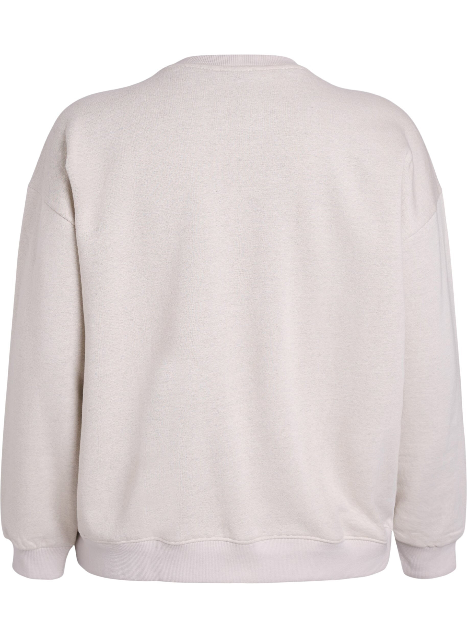 Zizzi Sweatshirt avec texte &agrave; l'avant, Beige, Packshot image number 1