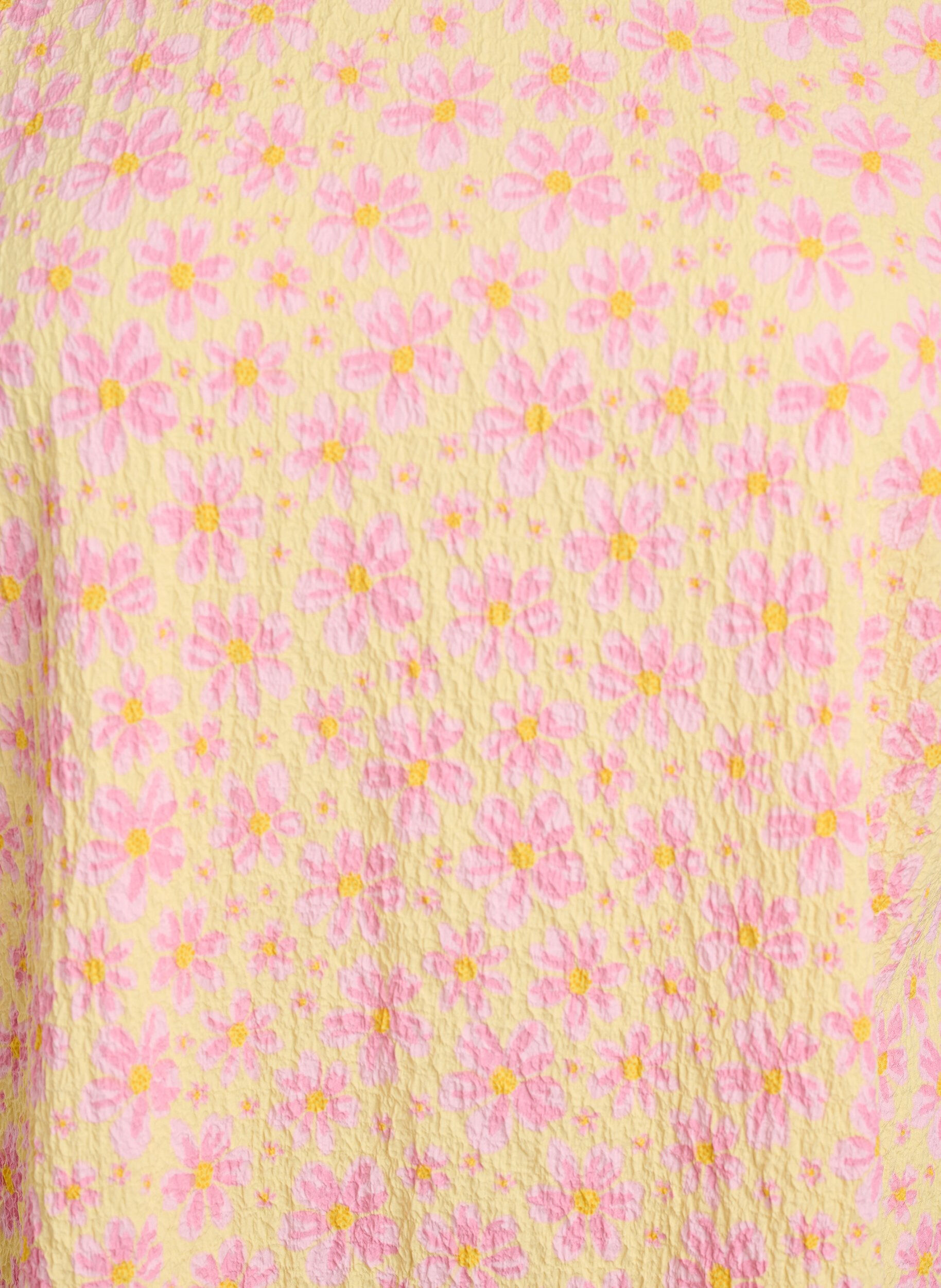 ZizziRobe courte avec texture froiss&eacute;e et manches courtes, Jaune, Packshot image number 2