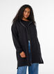 Cardigan long &agrave; capuche avec fermeture &eacute;clair, Noir, Model image number 0