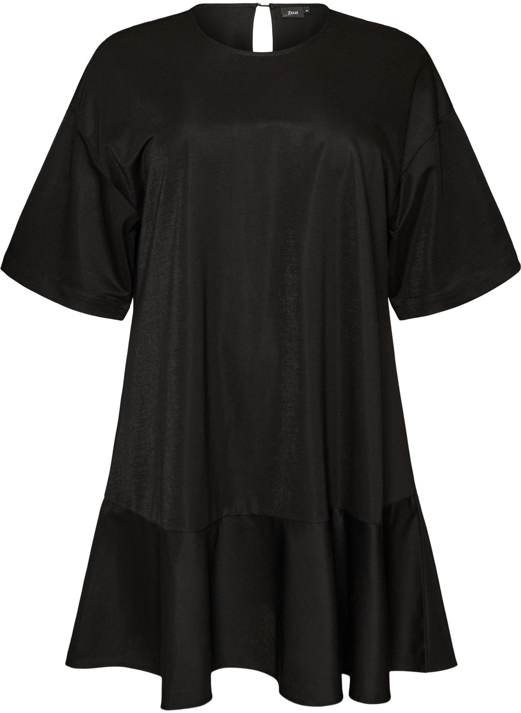 ZizziRobe courte ample avec ourlet &agrave; volants, Noir, Packshot image number 0