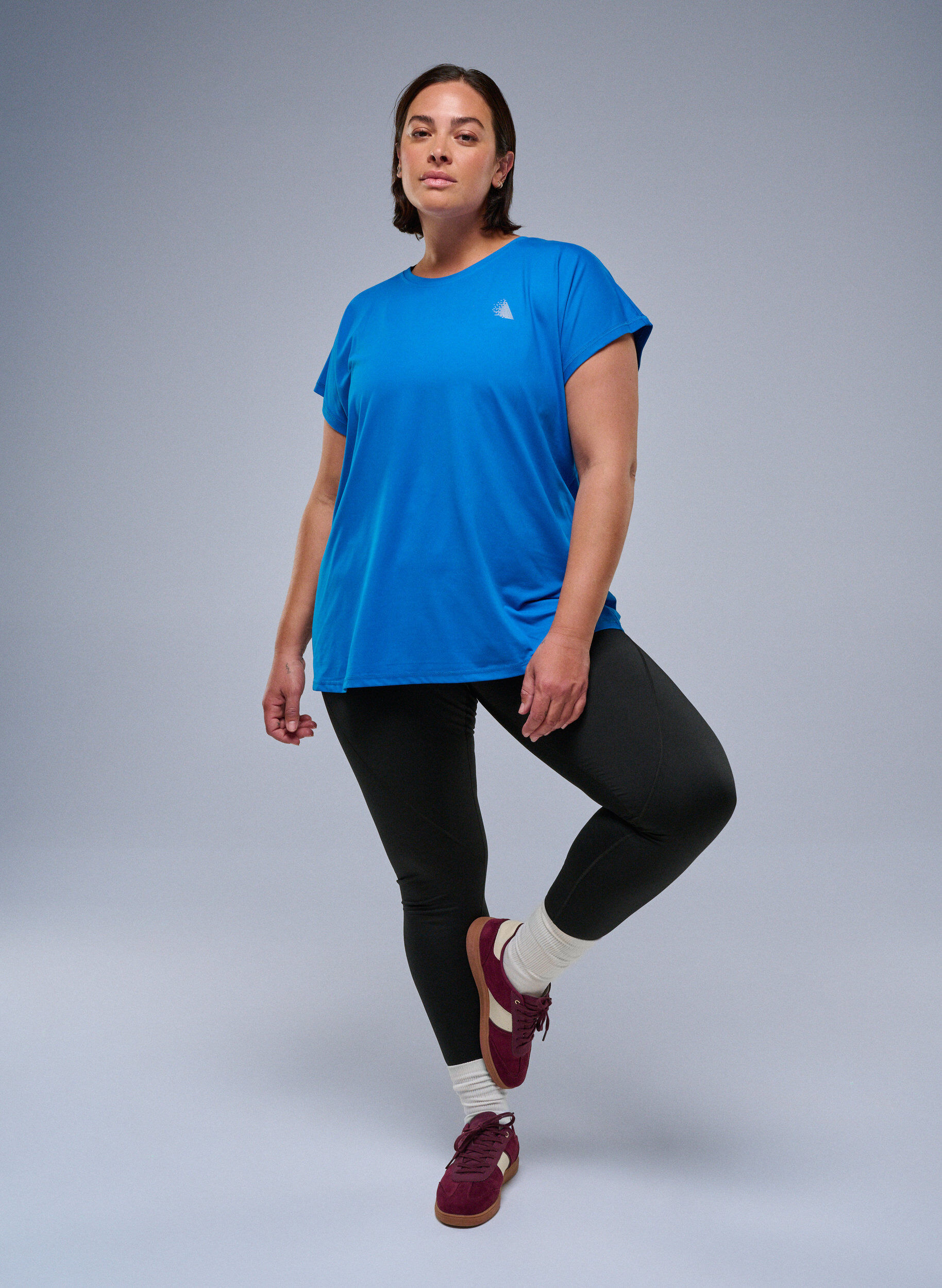 ZizziT-shirt de sport couleur unie, Bleu intense, Image image number 0