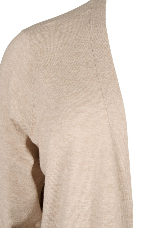 Cardigan en maille avec fente, Simply Taupe Mel., Packshot image number 2