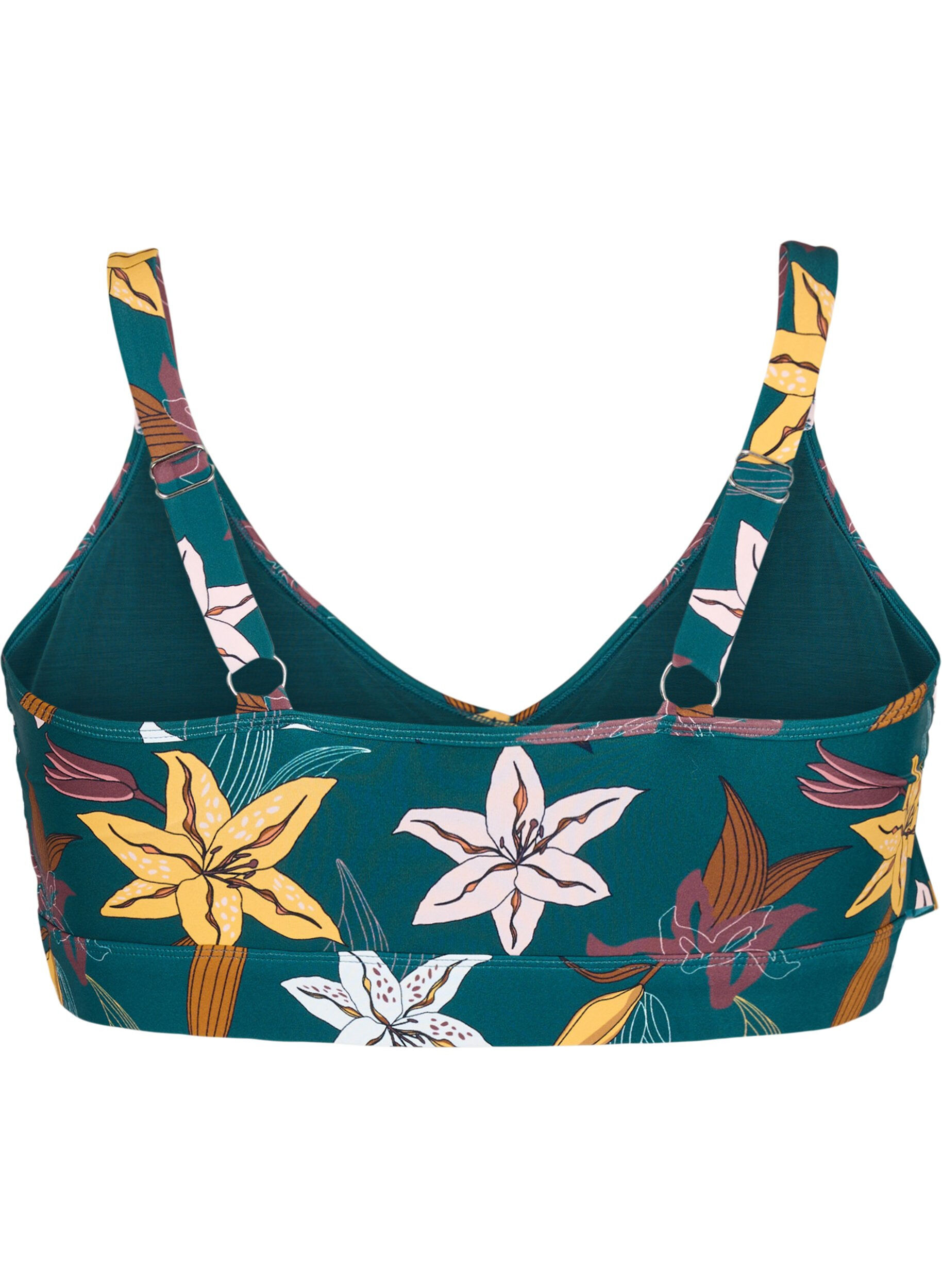 ZizziSoutien-gorge de bikini &agrave; fleurs avec d&eacute;tails &agrave; volants, Vert, Packshot image number 1