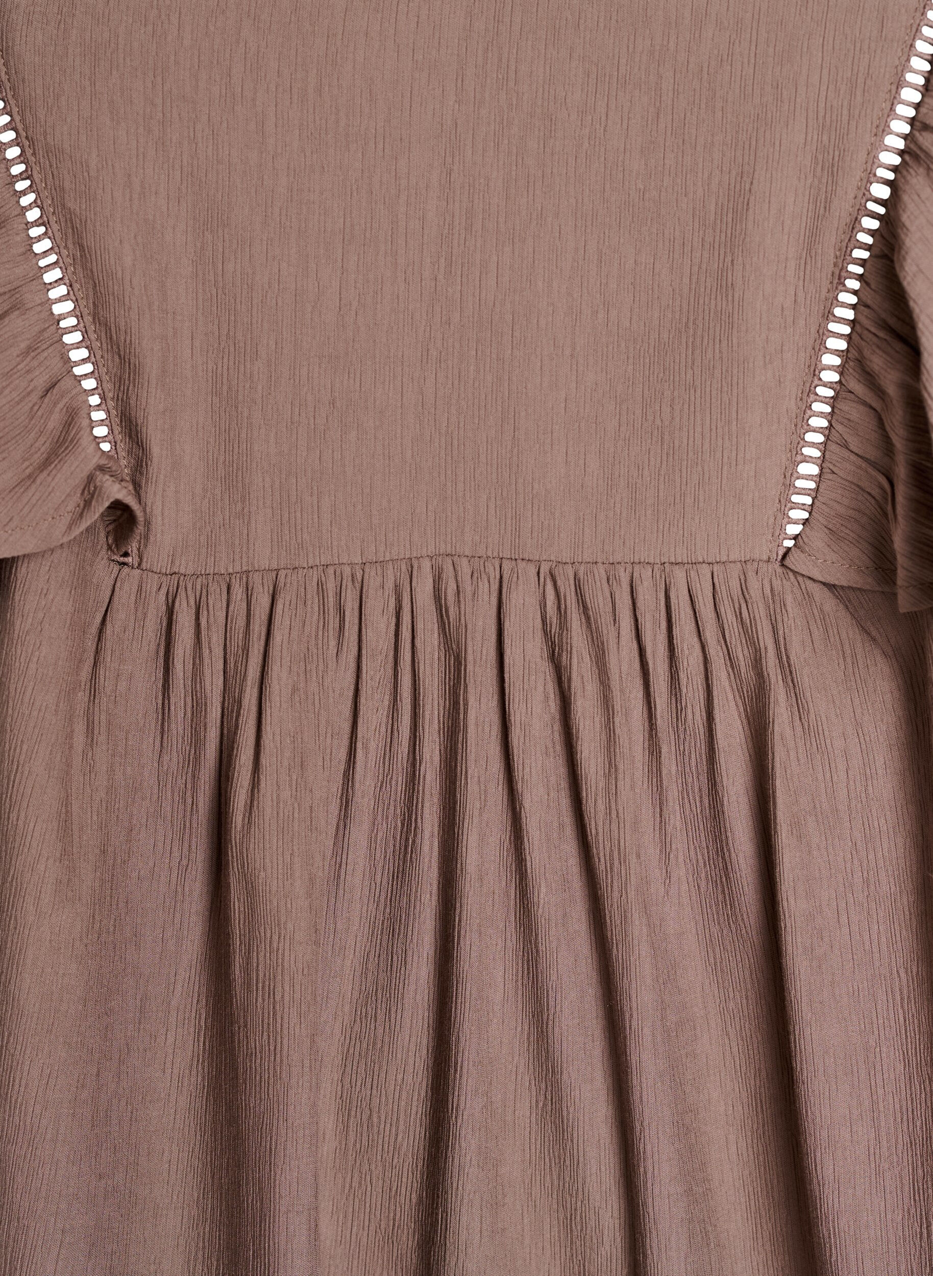 Zizzi Chemisier manches courtes &agrave; volants, Marron, Packshot image number 2