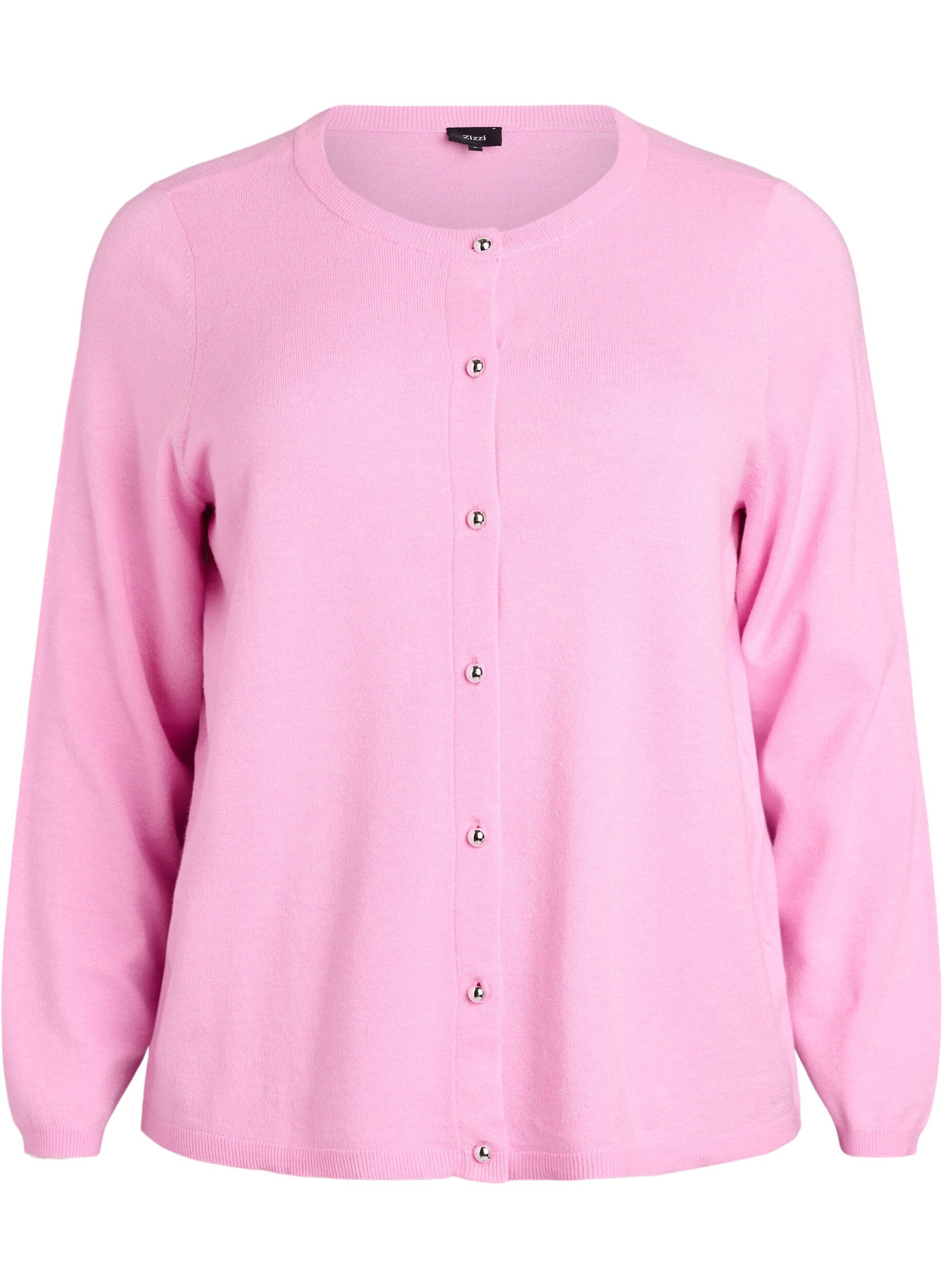 ZizziCardigan &agrave; boutons ronds, Rose, Packshot image number 0