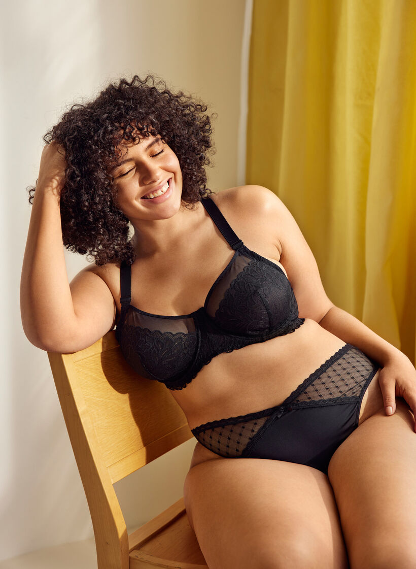 Lot de 2 strings avec résille , Black, Image image number 0