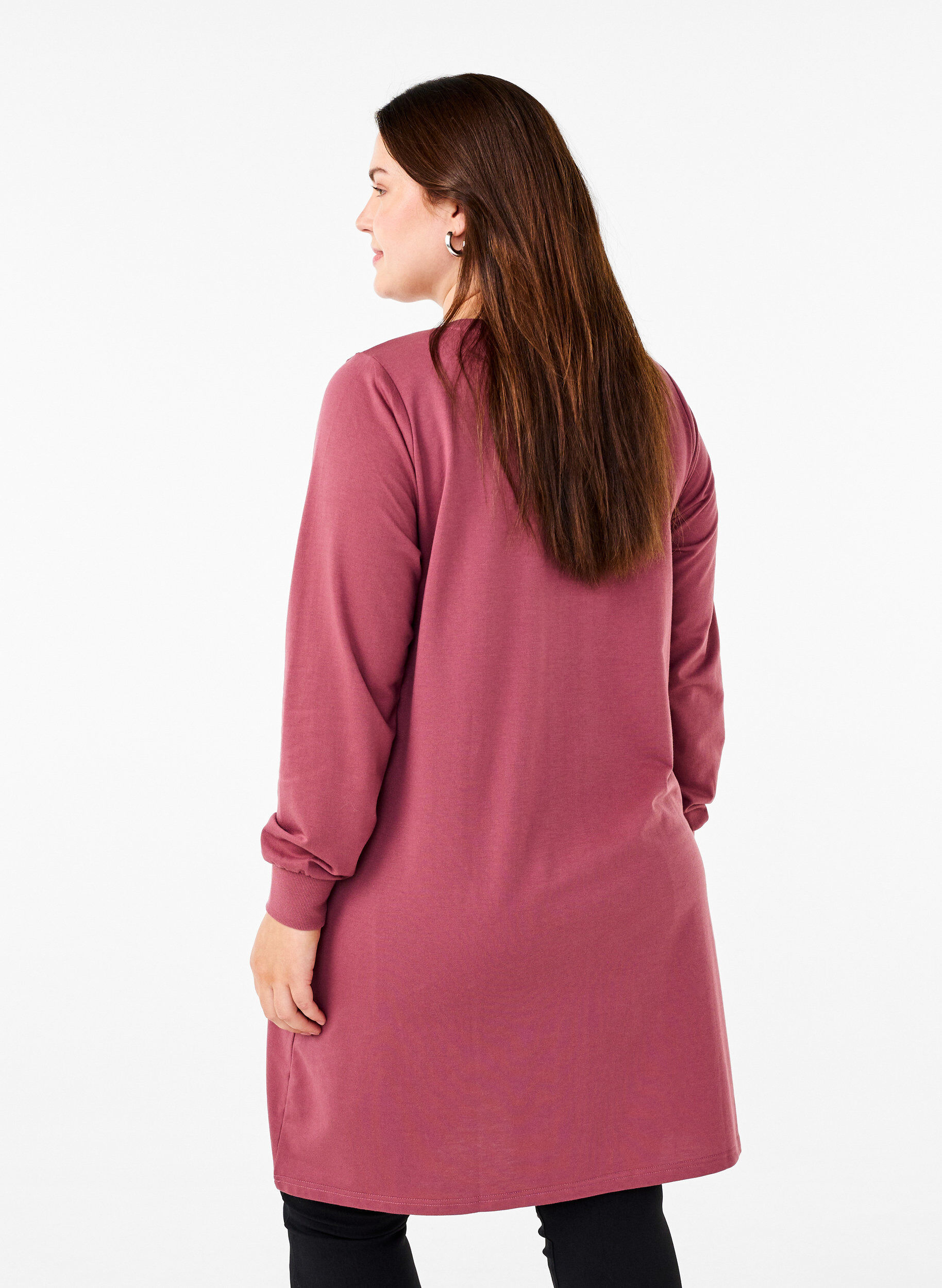 Zizzi Robe courte avec d&eacute;tails en dentelle, Rose Brown, Model image number 1