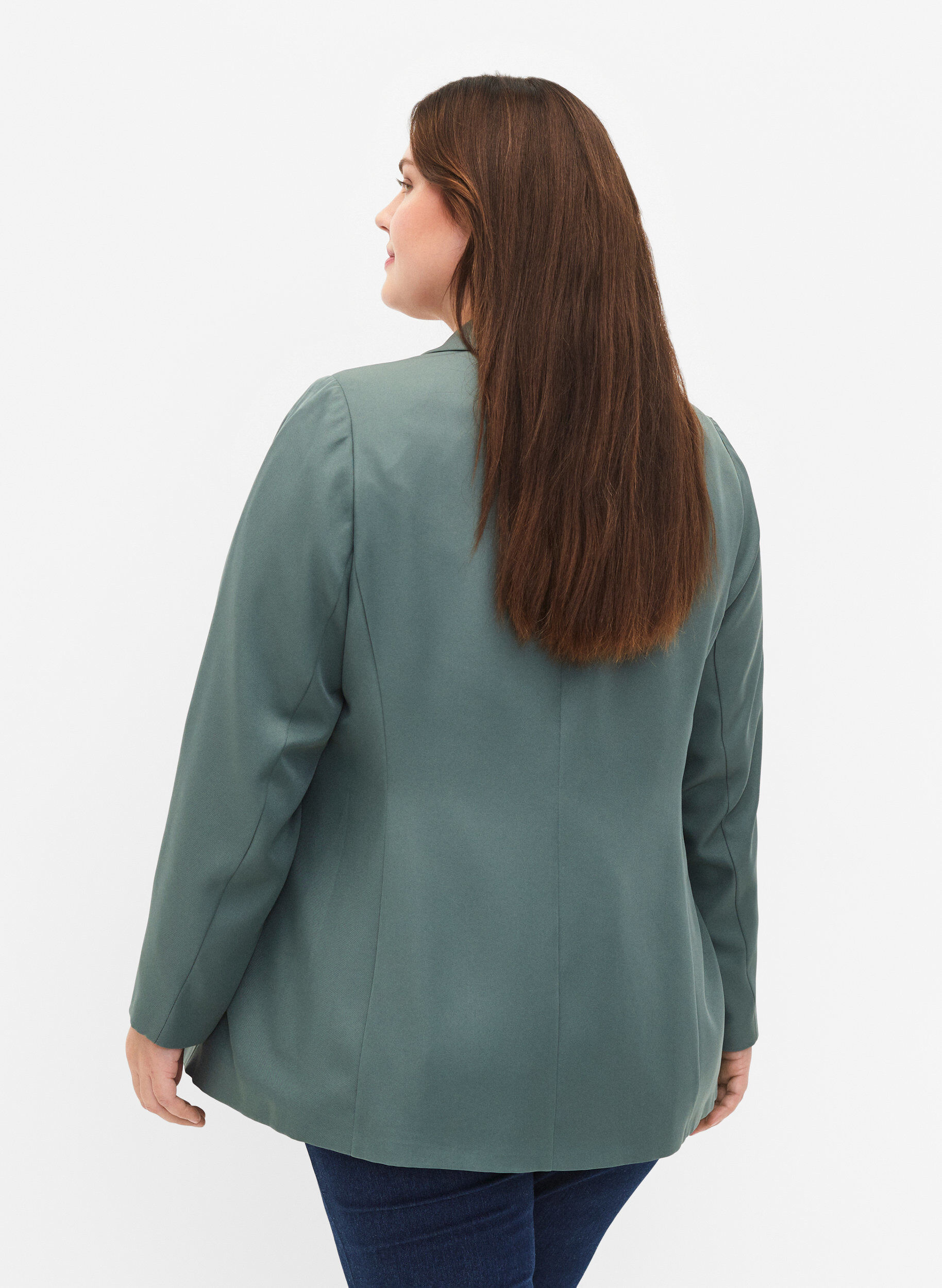 Zizzi FLASH - Blazer simple avec bouton, Vert fonc&eacute;, Model image number 2