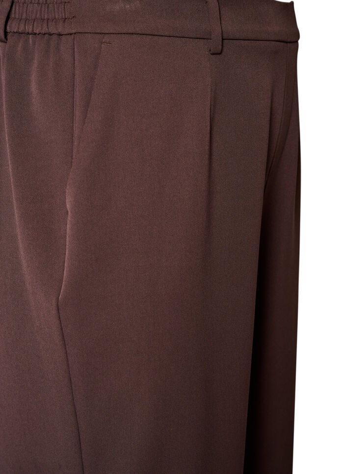 Pantalon de costume taille haute coupe droite, Marron, Packshot image number 2