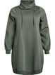 Robe sweat-shirt courte &agrave; col montant et poches, Vert, Packshot image number 0