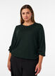 Blouse avec texture verticale et fils scintillants, Vert, Model image number 0