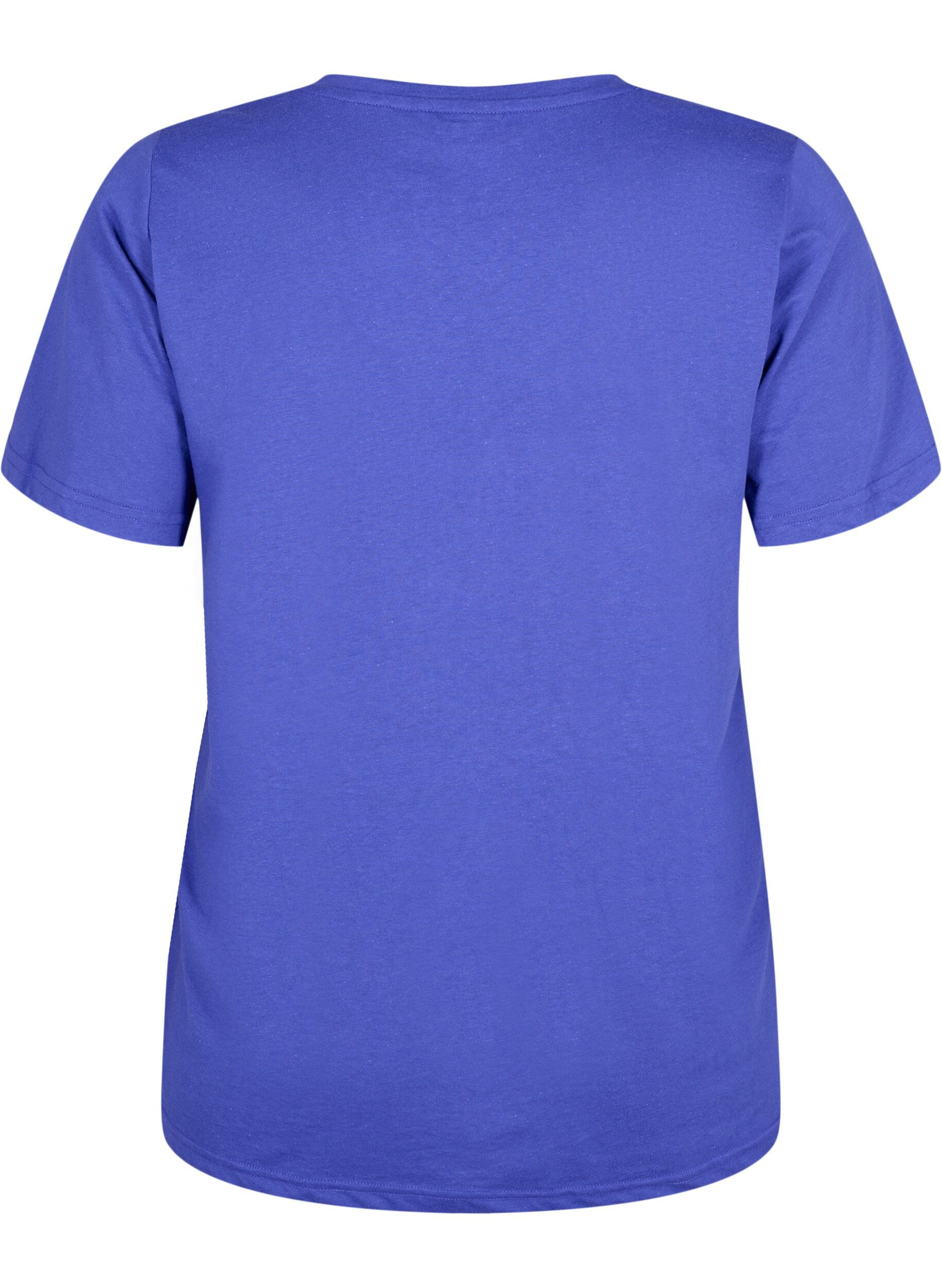 Zizzi FLASH - T-shirt avec col en V, Royal Blue, Packshot image number 1