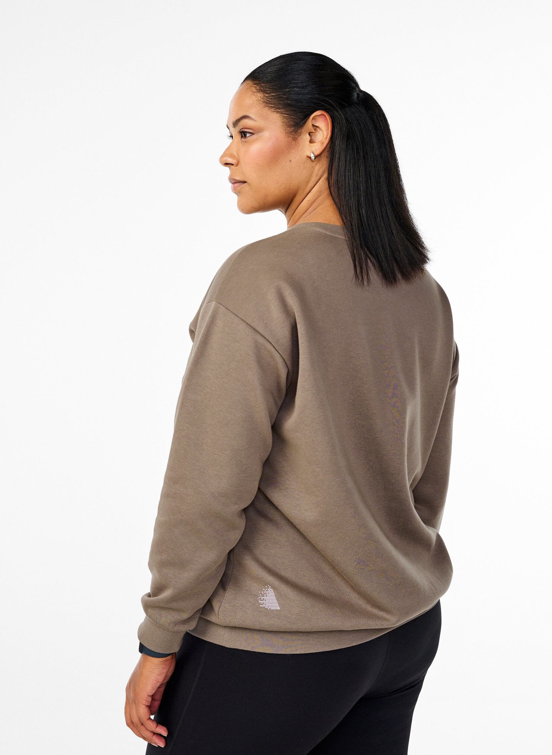 Zizzi Sweat-shirt &agrave; motif, Walnut, Model image number 1