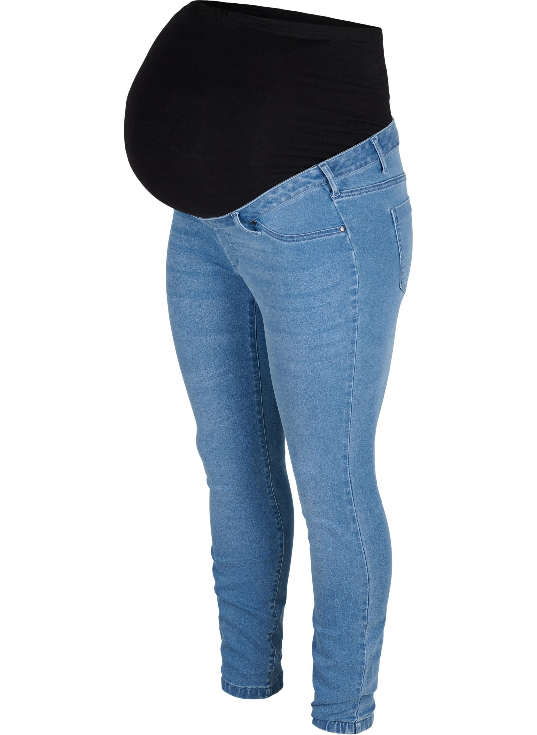 Zizzi Jegging de grossesse en coton m&eacute;lang&eacute;, Light blue denim, Packshot image number 0