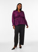 Blouse brillante en viscose &agrave; effet p&eacute;plum, Violet, Model image number 1