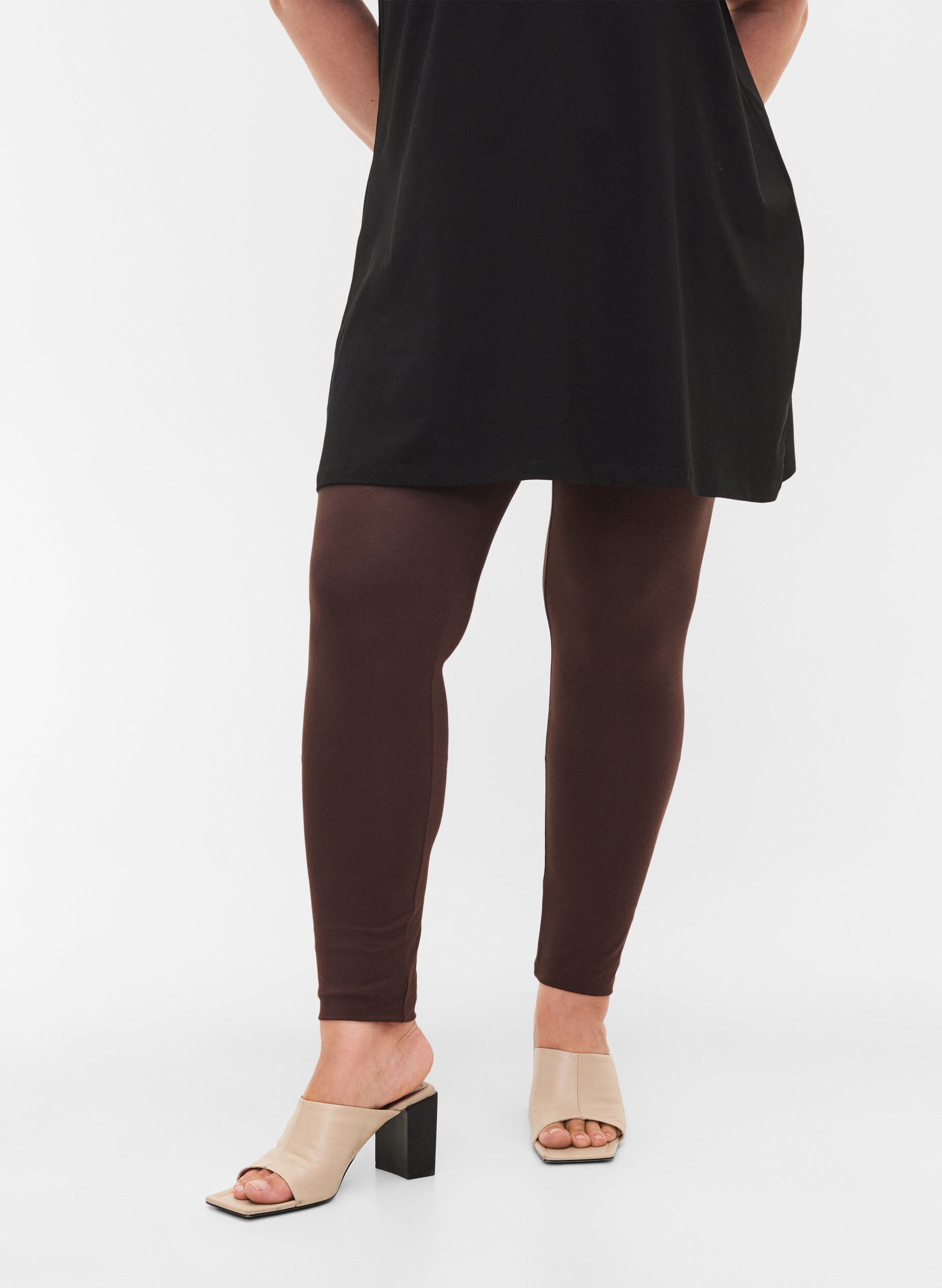 ZizziLeggings basiques en viscose, Marron, Model image number 3