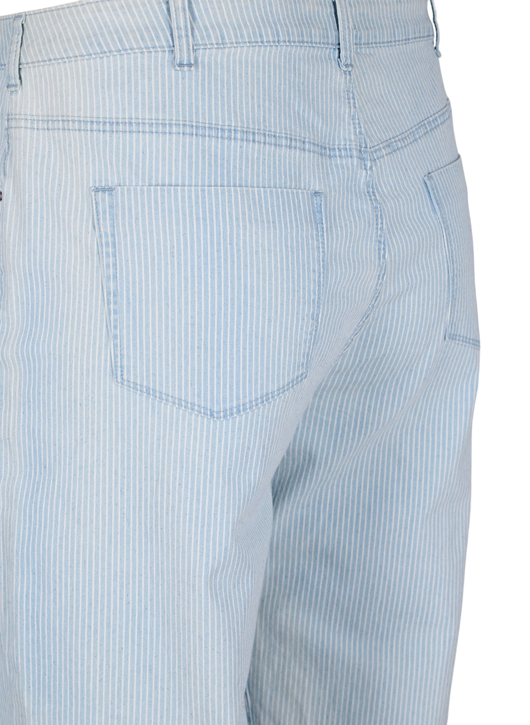 Zizzi Jean droit, cheville courte, Light Blue Stripe, Packshot image number 3