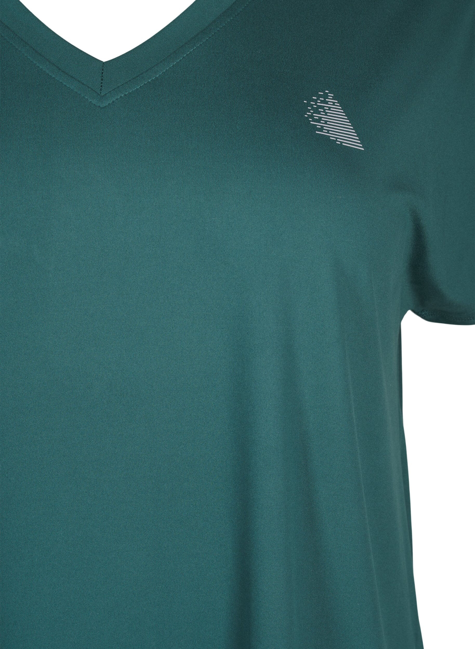 Zizzi T-shirt de sport avec col en V, Bistro Green, Packshot image number 2