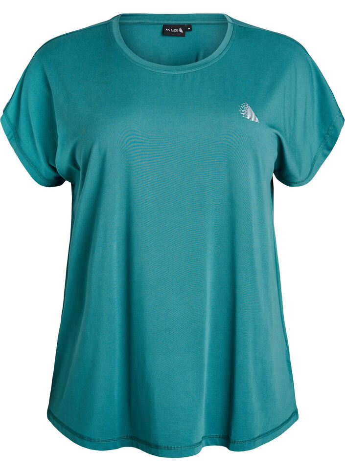 T-shirt de sport couleur unie, Bleu p&eacute;trole, Packshot image number 0