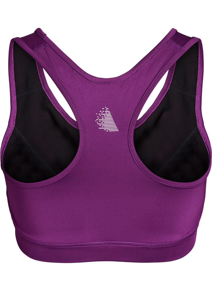 Brassière de sport avec dos nageur, Violet, Packshot image number 1