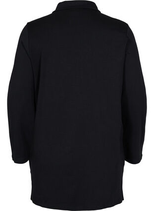 Tunique en coton avec fermeture éclair et poches, Black, Packshot image number 1