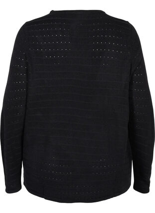 Pull en tricot avec col rond, Black, Packshot image number 1