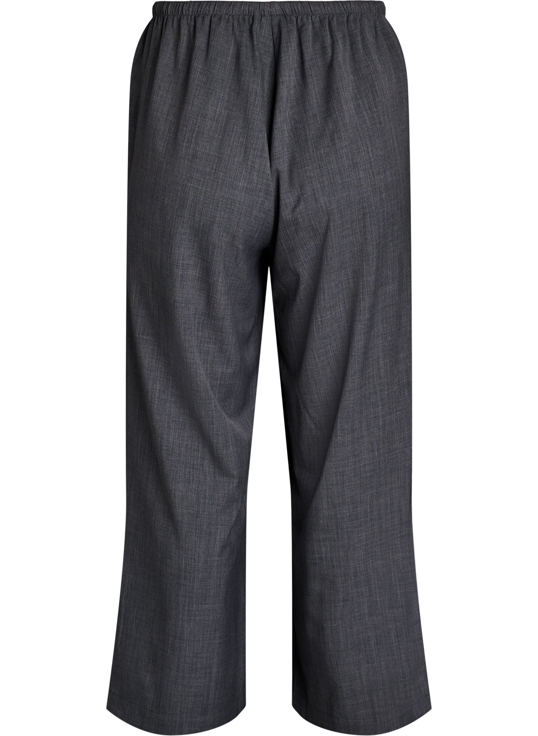 Zizzi Pantalon taille haute &agrave; jambes larges, Gris anthracite, Packshot image number 1