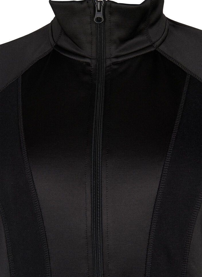 Cardigan de sport avec fermeture éclair et col montant, Black, Packshot image number 2