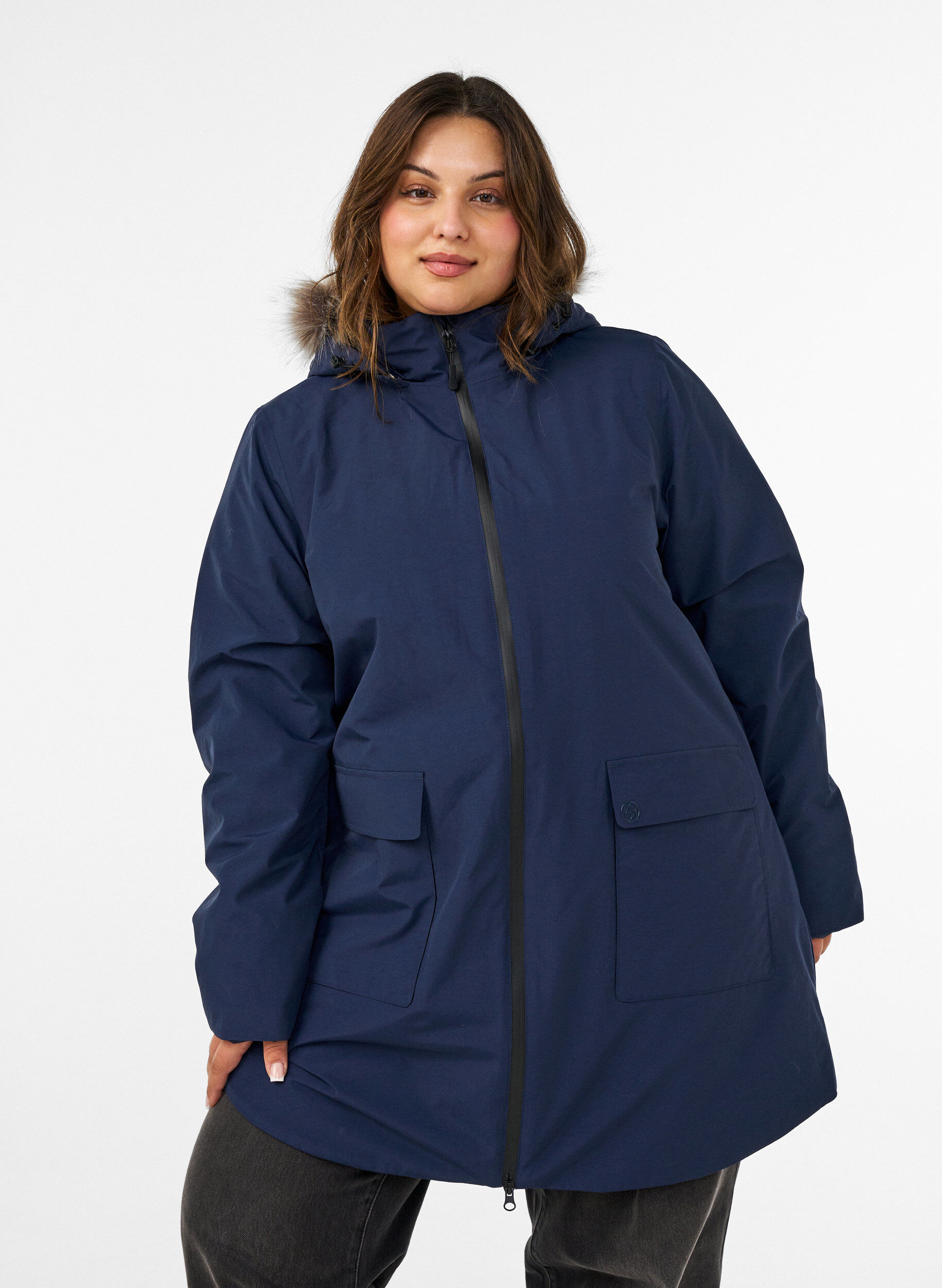 ZizziParka imperm&eacute;able &agrave; capuche, Bleu, Model image number 0