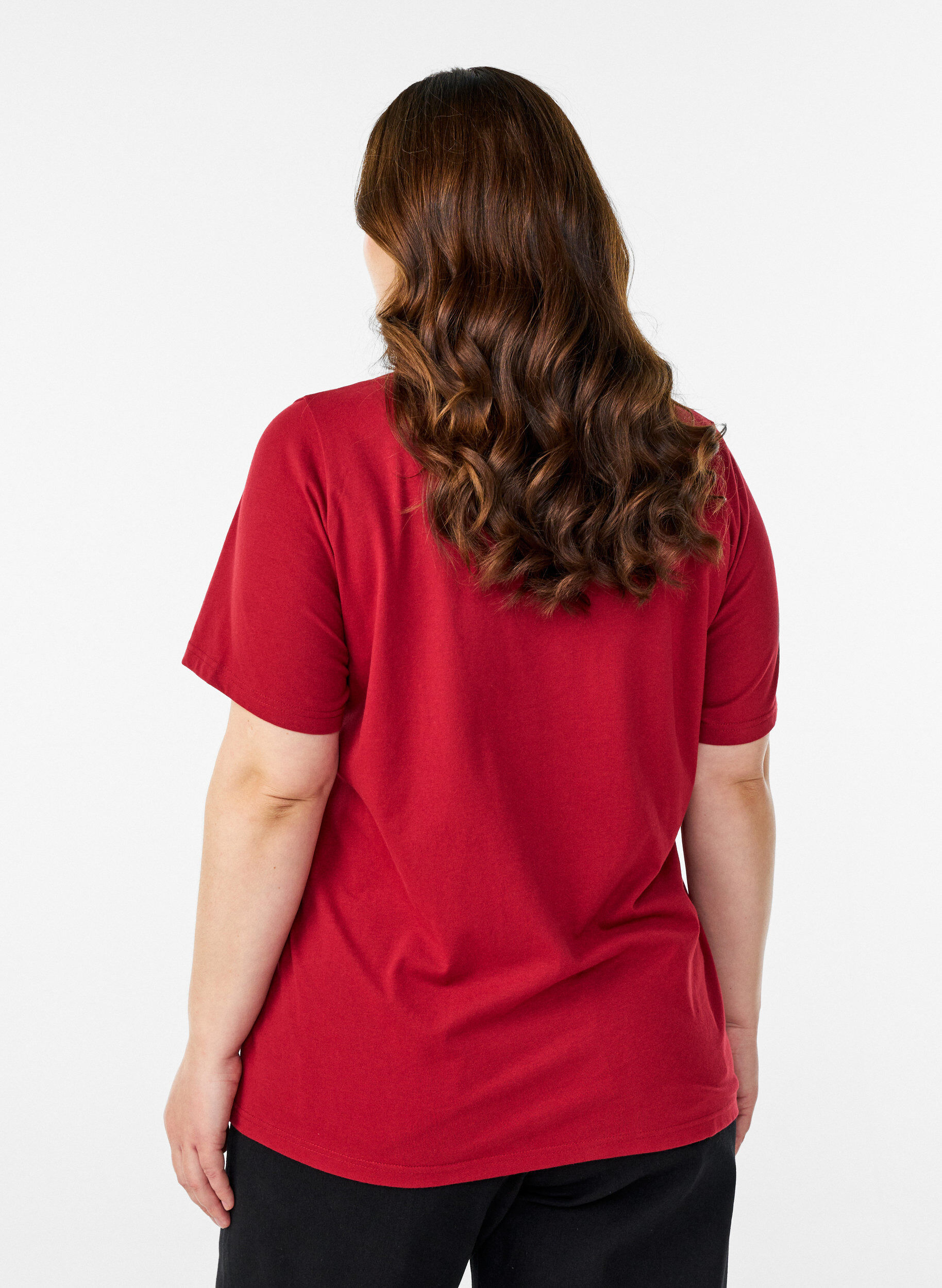 Zizzi FLASH - T-shirt imprim&eacute;, Rouge, Model image number 2