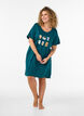 Chemise de nuit &agrave; manches courtes en coton biologique, Vert fonc&eacute;, Model image number 1