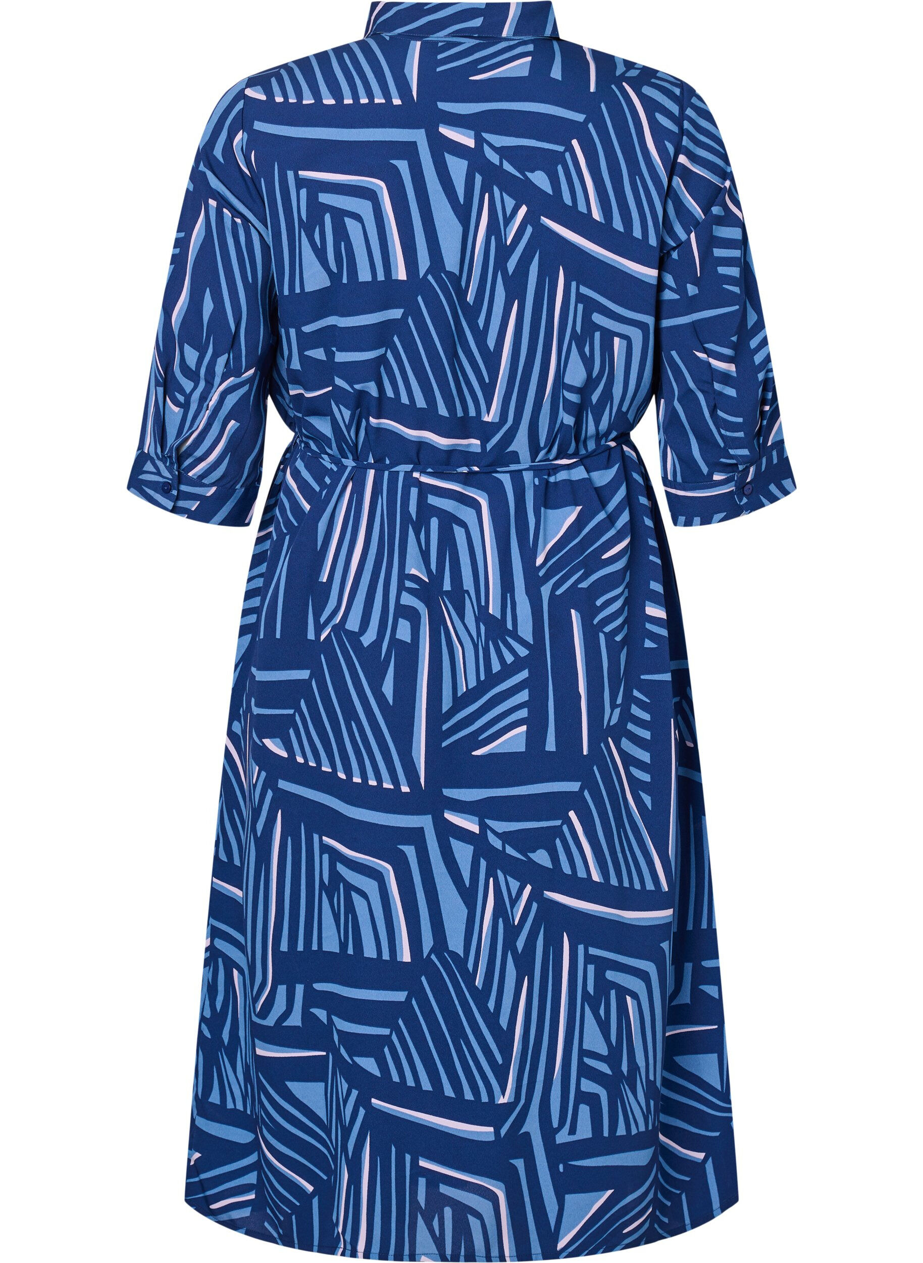 Zizzi FLASH - Robe chemise &agrave; imprim&eacute;, Medieval Blue AOP, Packshot image number 1