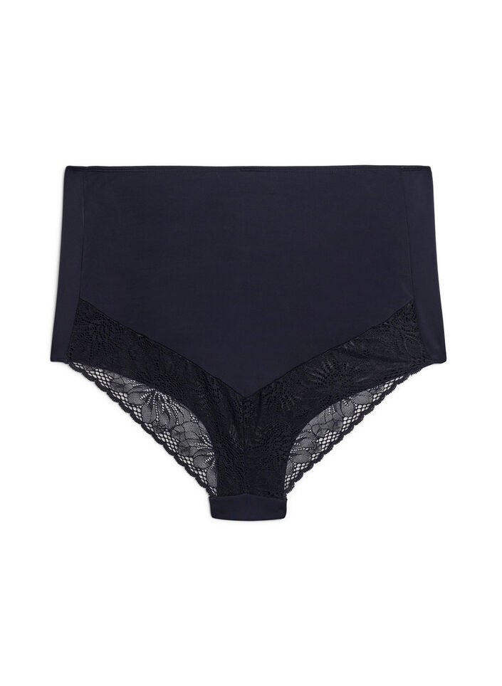 Culotte taille haute sculptante en microfibre, Noir, Packshot image number 1