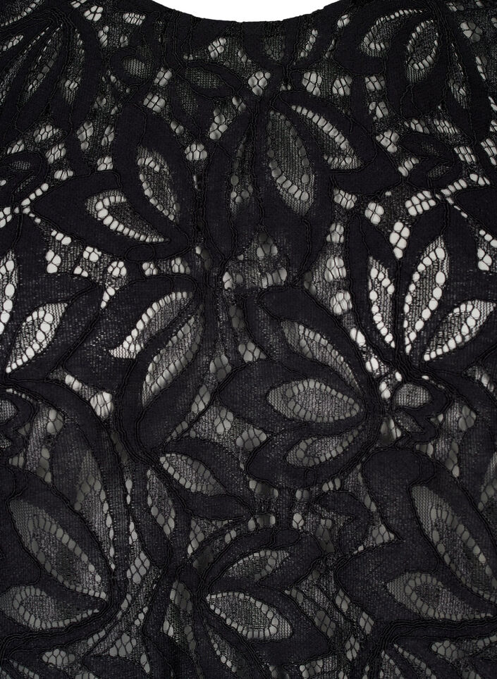 Chemisier en dentelle à manches courtes, Black, Packshot image number 2