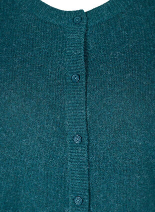 Cardigan court en tricot mélangée avec fermeture boutonnée, Reflecting Pond Mel., Packshot image number 2