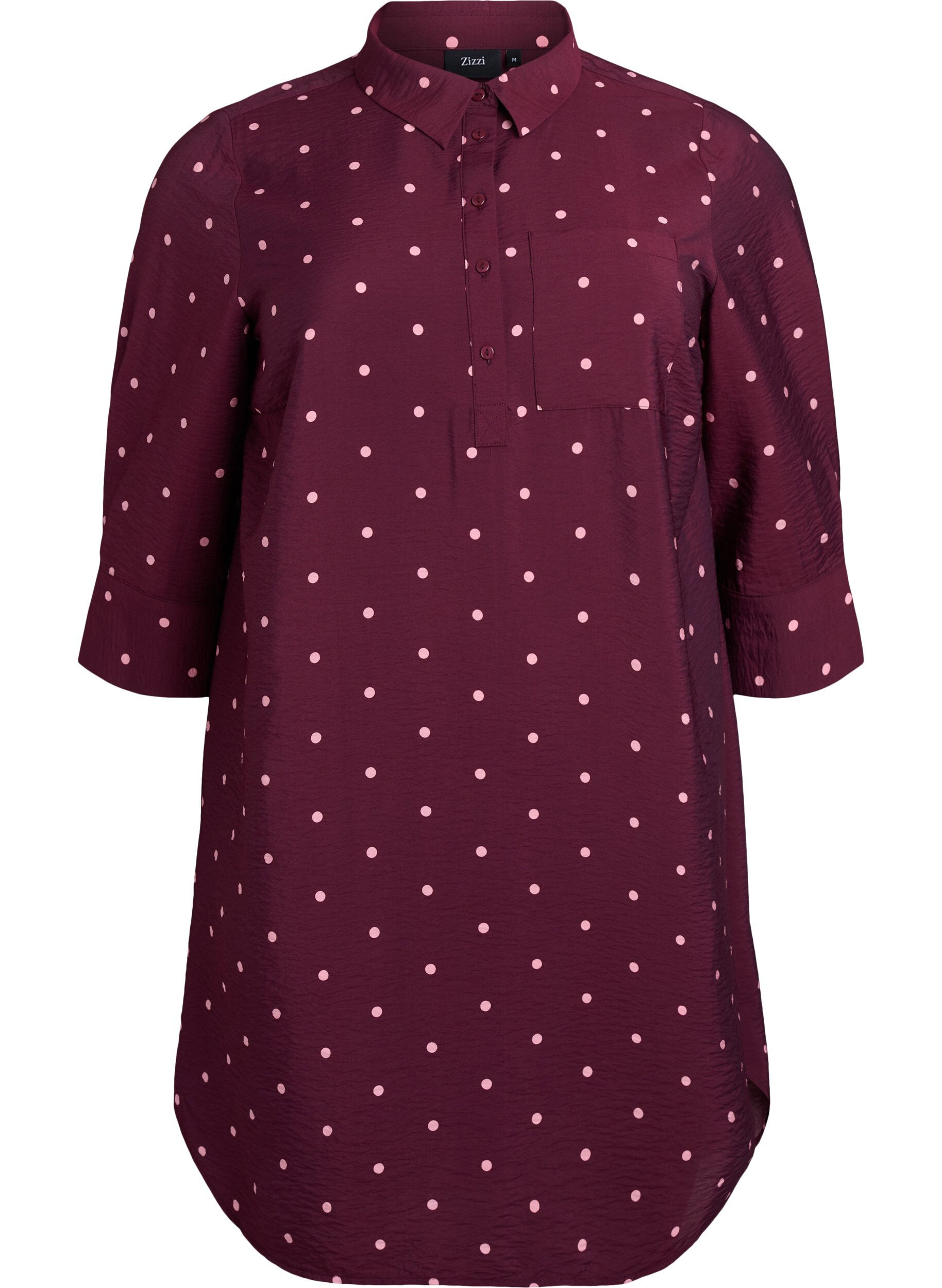 ZizziRobe courte avec col et poche poitrine, Bordeaux, Packshot image number 0