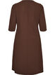 Robe en jersey avec drap&eacute; et boucle d&eacute;corative, Marron, Packshot image number 1