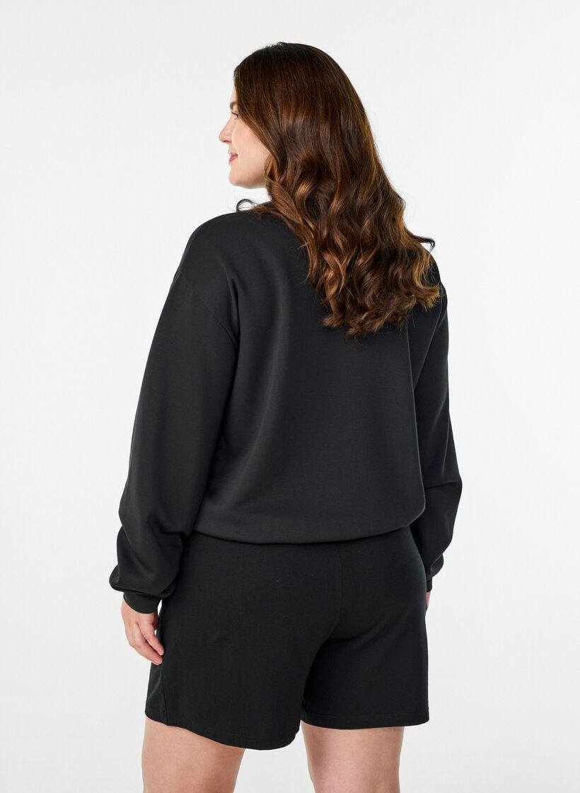 Cardigan bomber zipp&eacute;, Noir, Model image number 2
