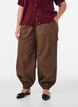 Pantalon cargo ballon en coton, Marron, Model image number 2
