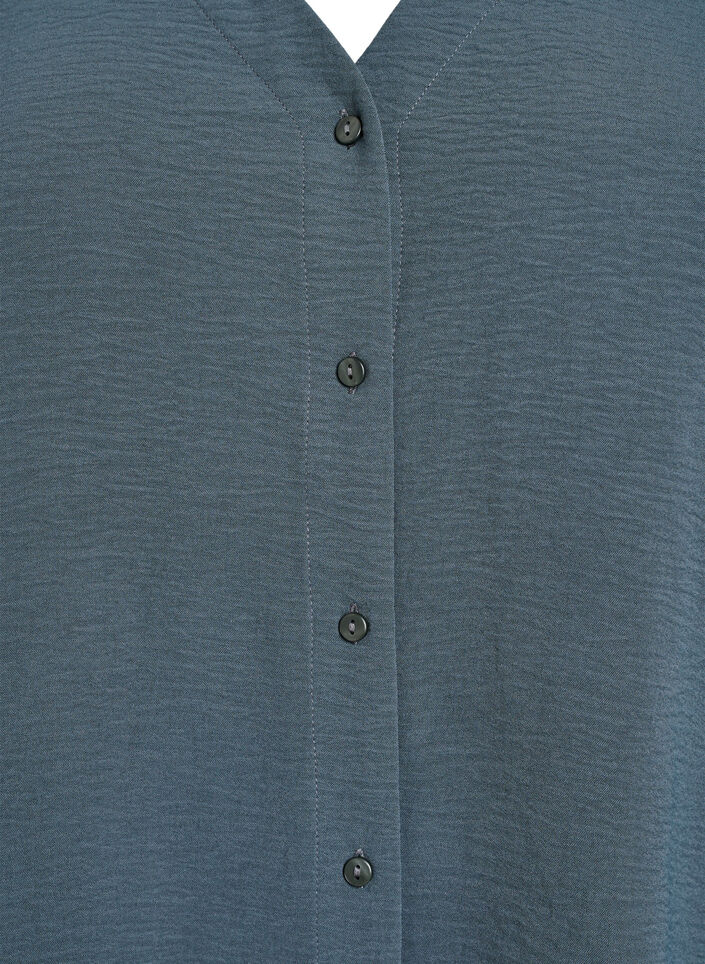 FLASH - Chemisier à col V et manches 3/4, Vert foncé, Packshot image number 2