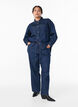 Jean large avec ceinture &agrave; nouer et taille haute, Bleu, Model image number 0