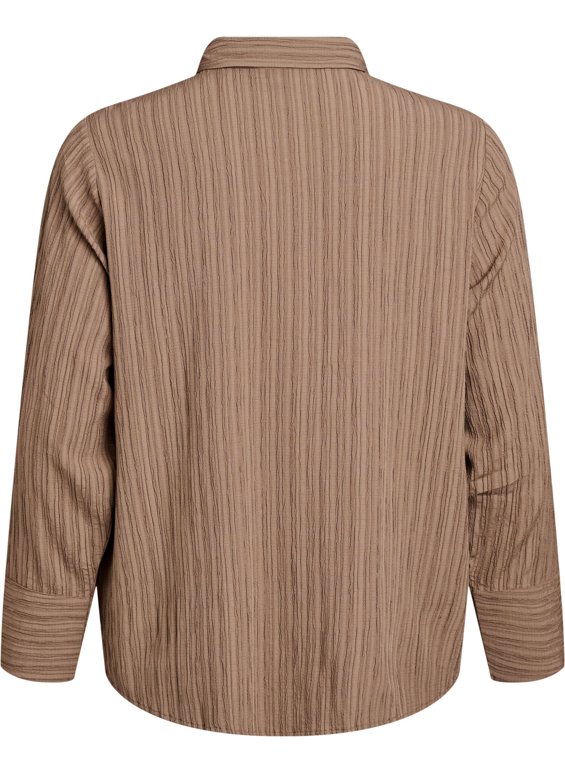 Zizzi FLASH - Chemise textur&eacute;e, Marron, Packshot image number 1