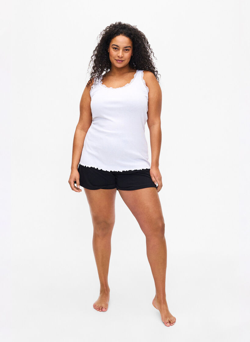 Haut &agrave; dentelle, Blanc, Model image number 1